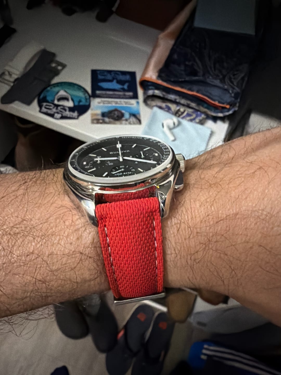 Customer photo review of Sailcloth Rubber Buckle - Red/White