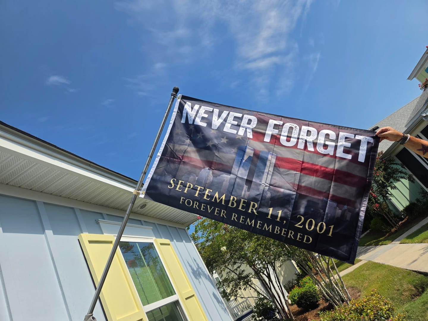 Customer photo review of Never Forget - Forever Remembered Flag