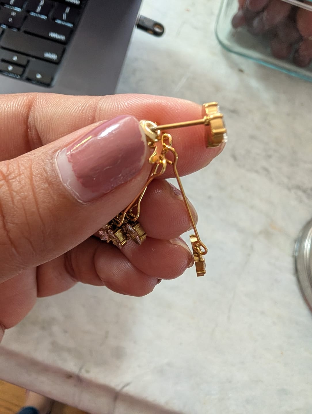 Customer photo review of Crystal Lotus Waterfall Earrings