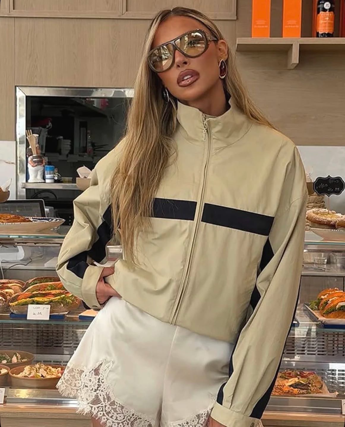 Customer photo review of Amanda Vintage Bomber Jacket