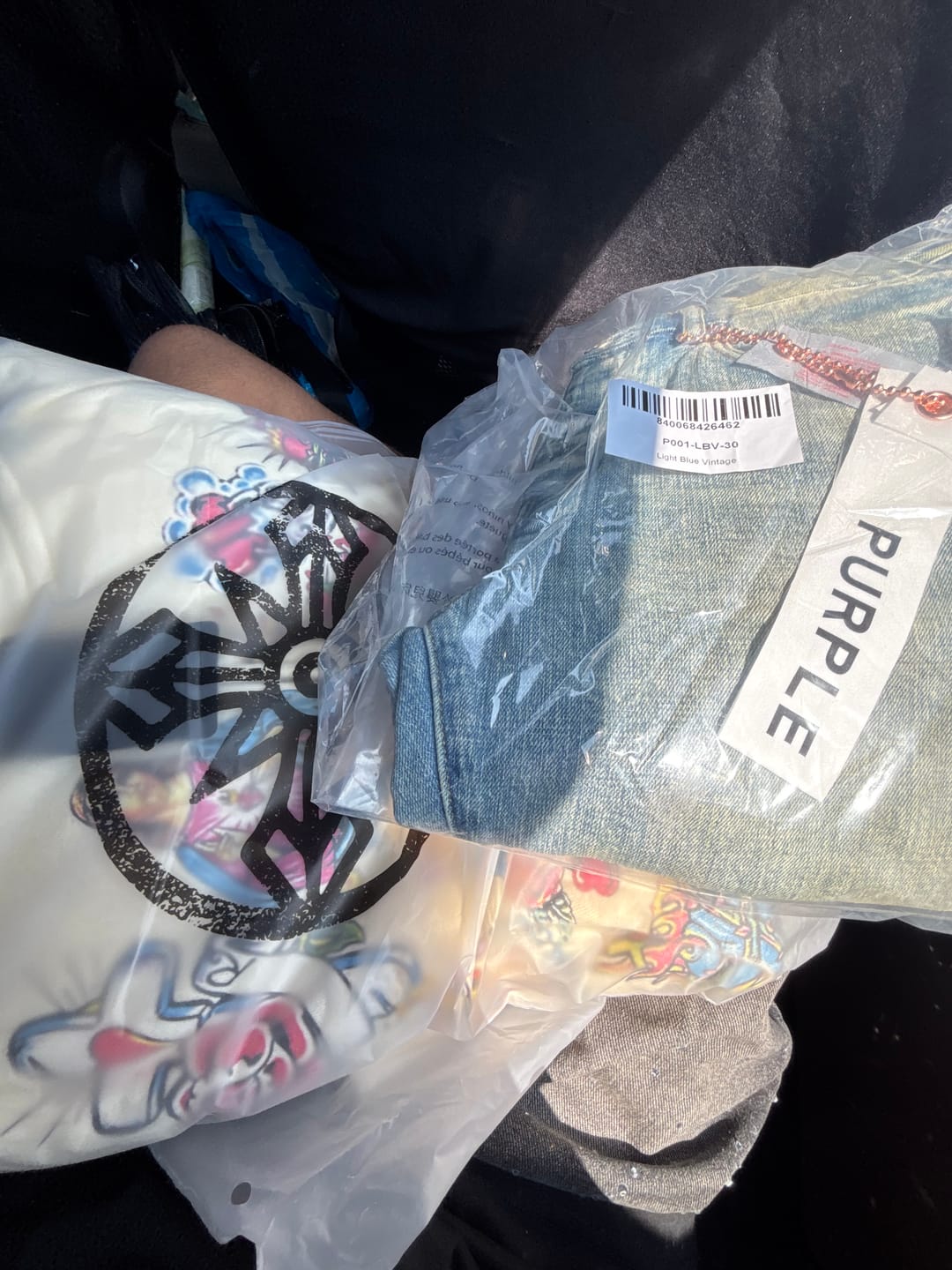 Customer photo review of Purple Brand Light Blue Vintage Denim Pants