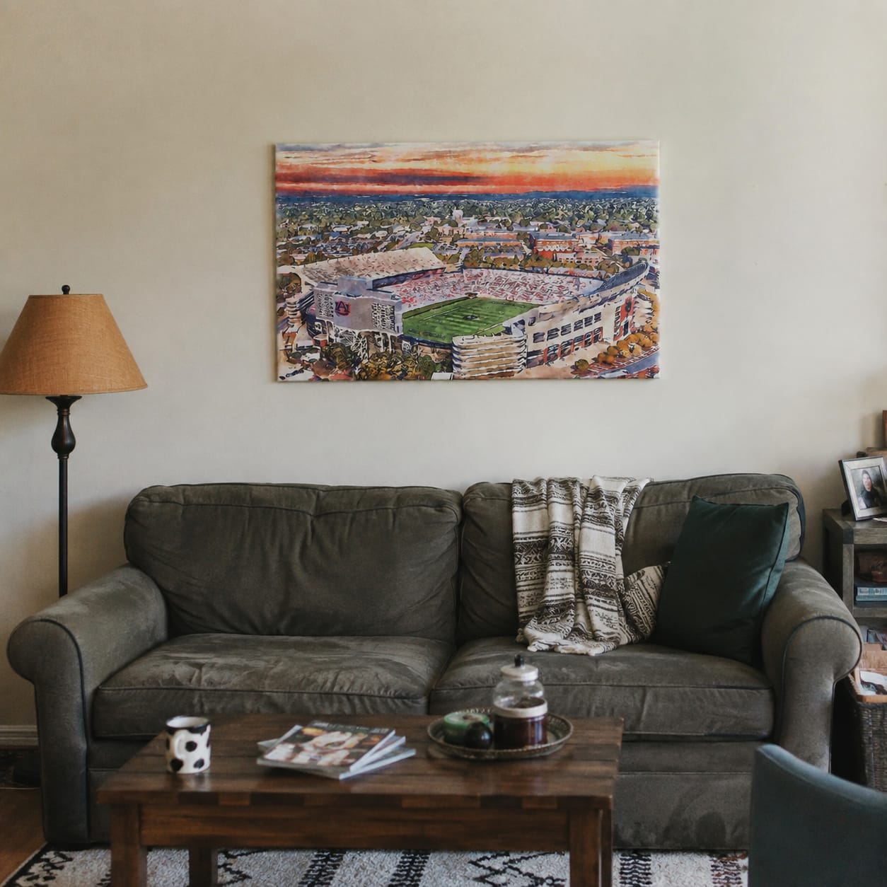 Customer photo review of Auburn Tigers, Jordan Hare Painting Stadium Watercolor, Sport Art, Gifts for him, Canvas Print Wall Art