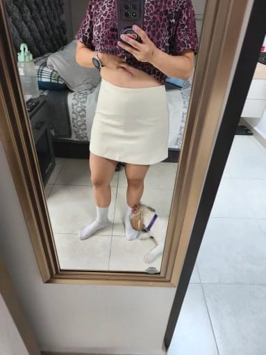 Customer photo review of Tailored High-Waisted Skort