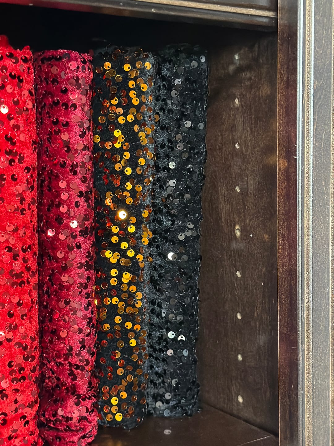 Customer photo review of Black Sequins Velvet