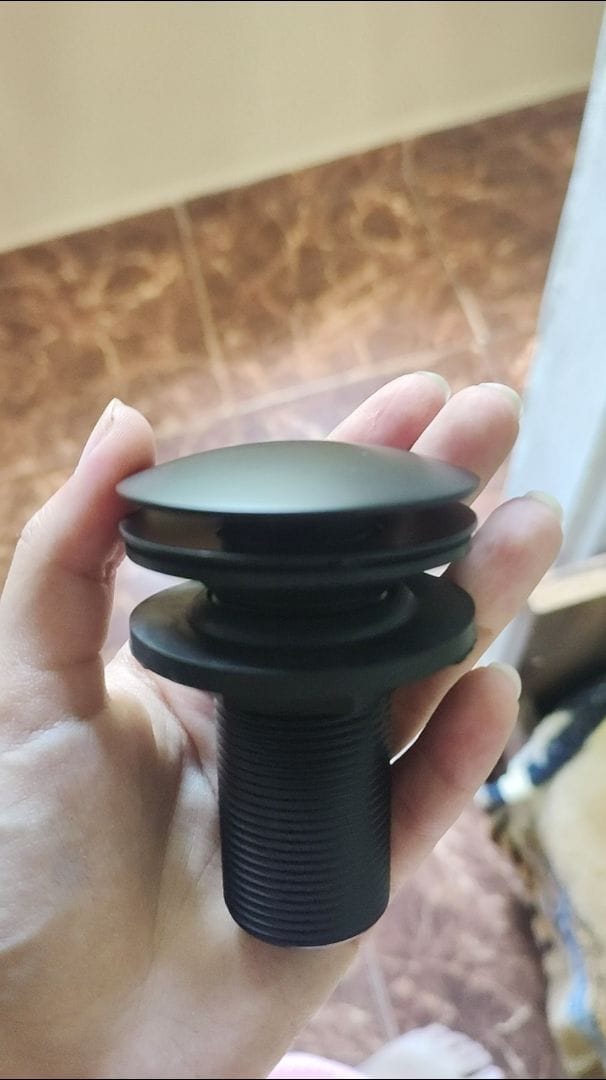 Customer photo review of Válvula Click Pia Banheiro Lavabo Ralo Cuba Preta 7/8 Inox