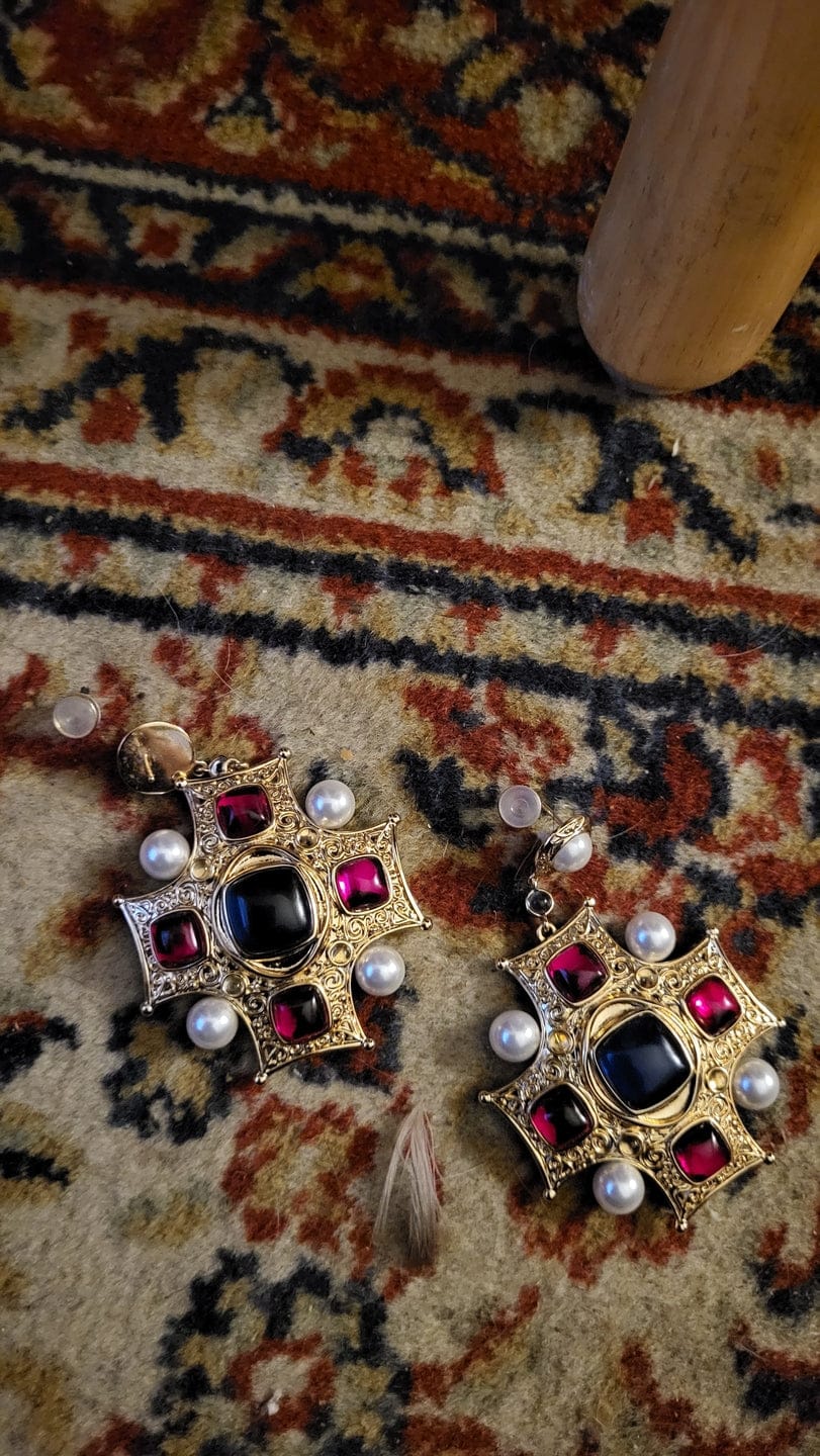 Customer photo review of Byzantine King Earrings