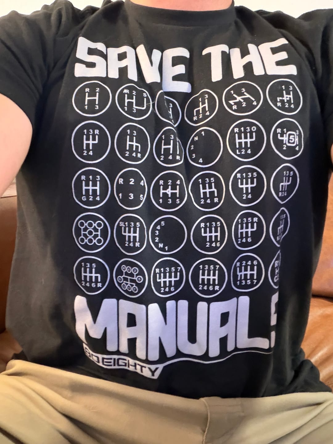 Customer photo review of 80Eighty® Save The Manuals Shirt