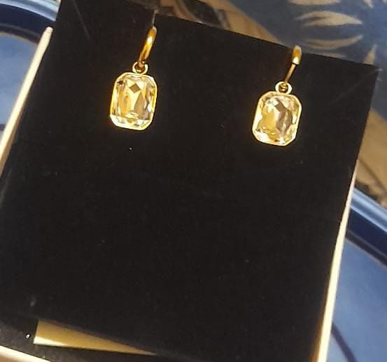 Customer photo review of Champagne Cascade Earrings