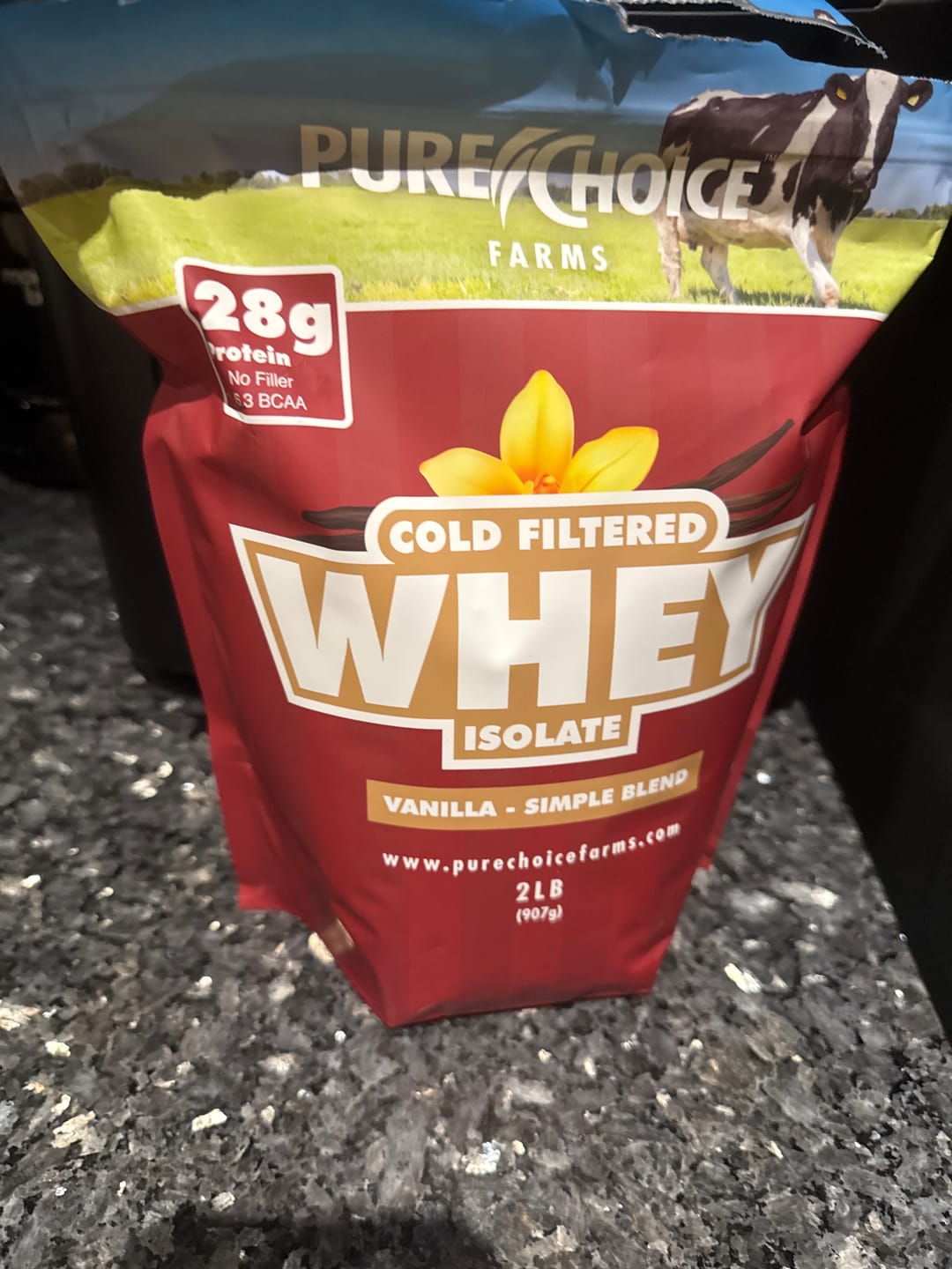 Customer photo review of Whey Protein Isolate with Organic Vanilla