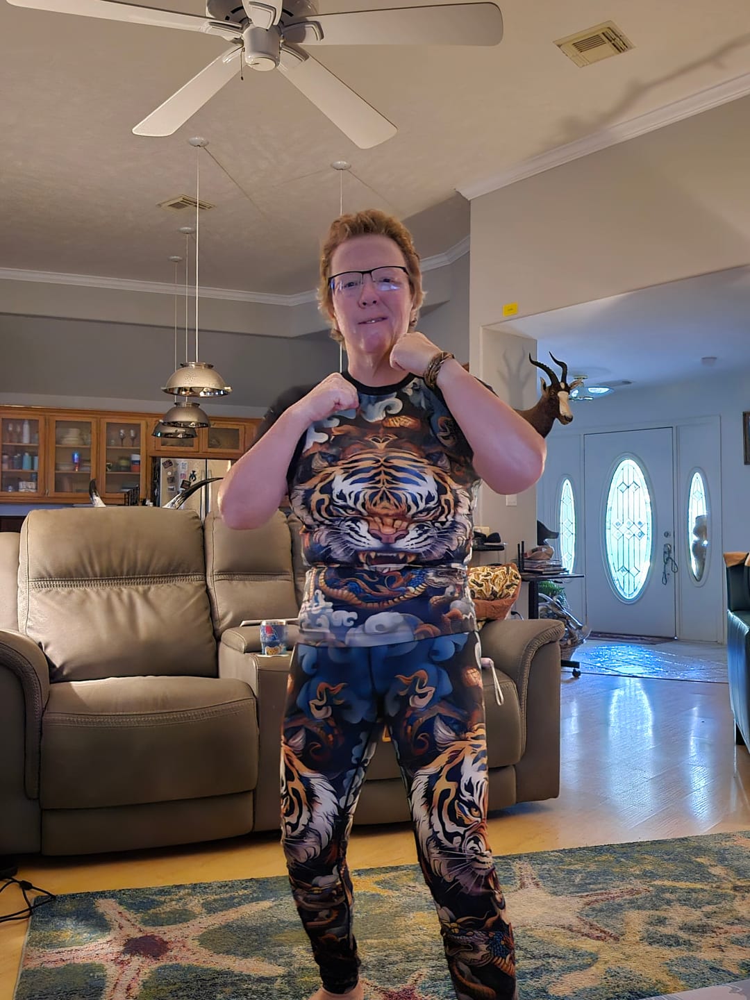 Customer photo review of TIGER SPIRIT WOMEN SHORT SLEEVE RASH GUARD