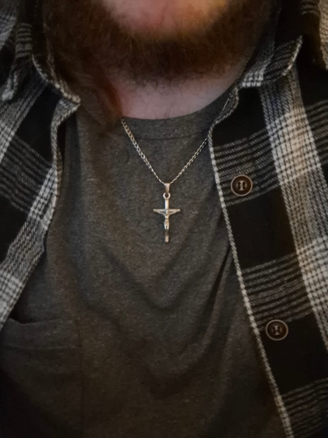 Customer photo review of Silver Cross Necklace