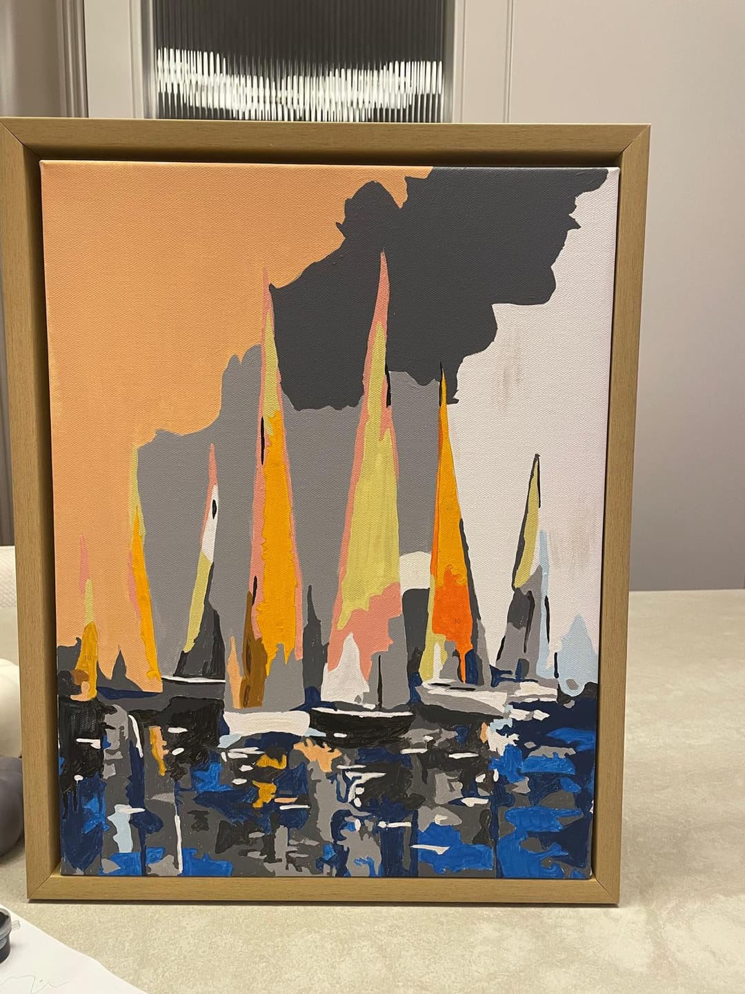 Customer photo review of Yelkenli Tekneler Sayılarla Boyama Seti 35x45 cm