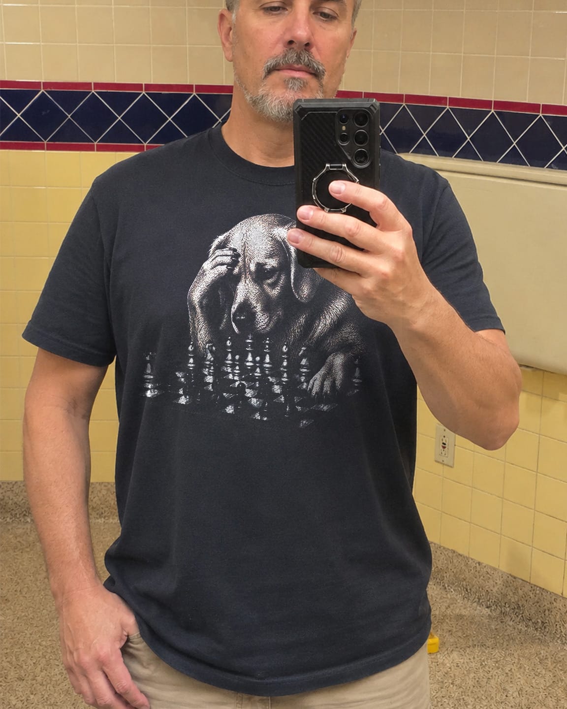 Customer photo review of Golden Retriever Chess T-Shirt