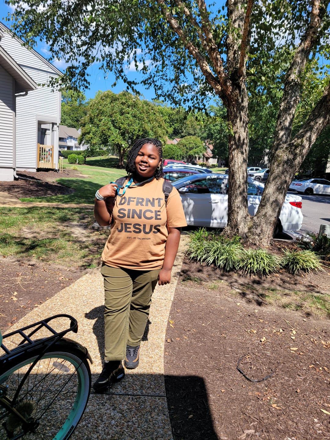 Customer photo review of DFRNT SINCE JESUS WHEAT PREMIUM TEE