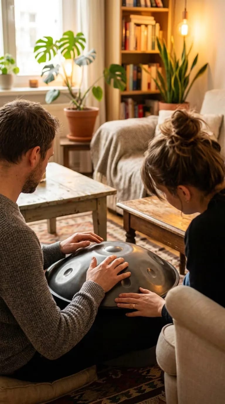 Customer photo review of Cosmos Handpan - Ebony Black 9 Notes in D Minor - Tambourine Gift Set