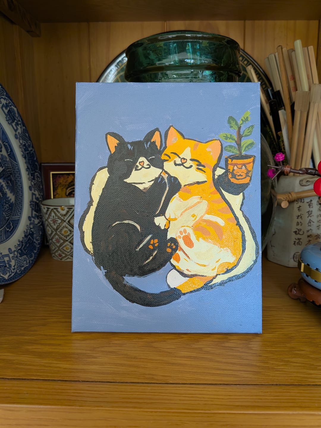 Customer photo review of 6 Mini Paintings - Cute House Cats Set