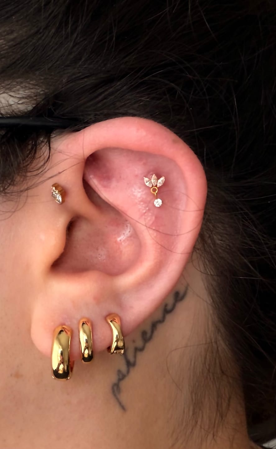 Customer photo review of Cataleya 2 Piercing | Titan