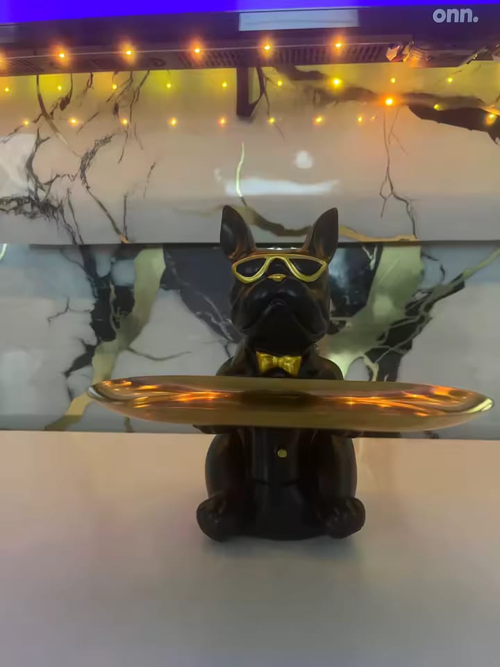 Customer photo review of Statue Décoration Intérieure Bouledogue – Figurine Design avec Plateau Vide-Poches