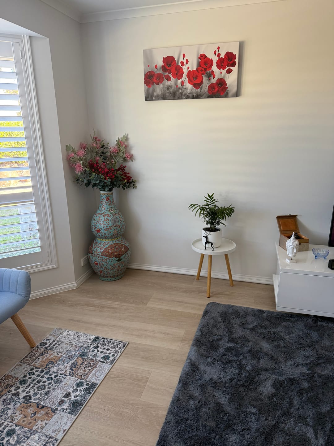Customer photo review of RED BLOSSOM FLOWERS CANVAS