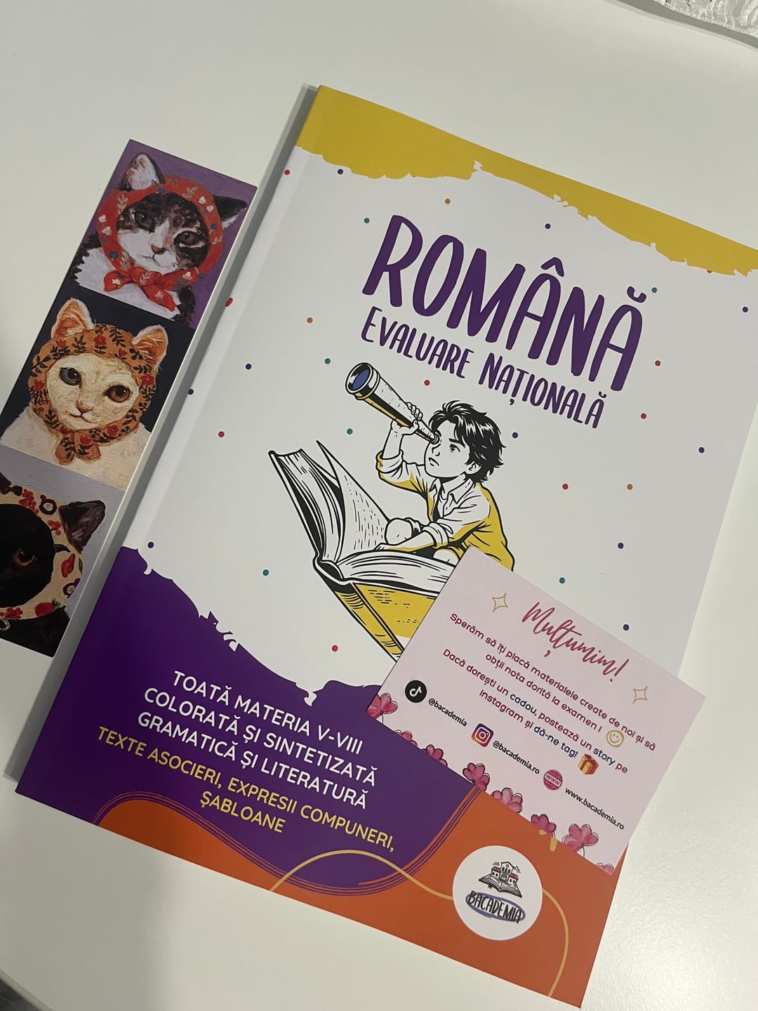 Customer photo review of Carte Română Evaluare Națională - Bacademia (Toată Materia V-VIII: Gramatică și Literatură)