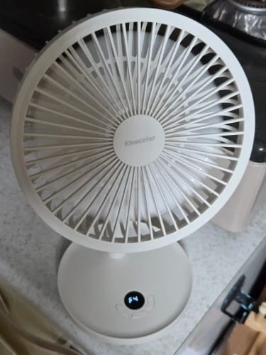 Customer photo review of Rechargeable Oscillating Desk Fan with Five Speeds