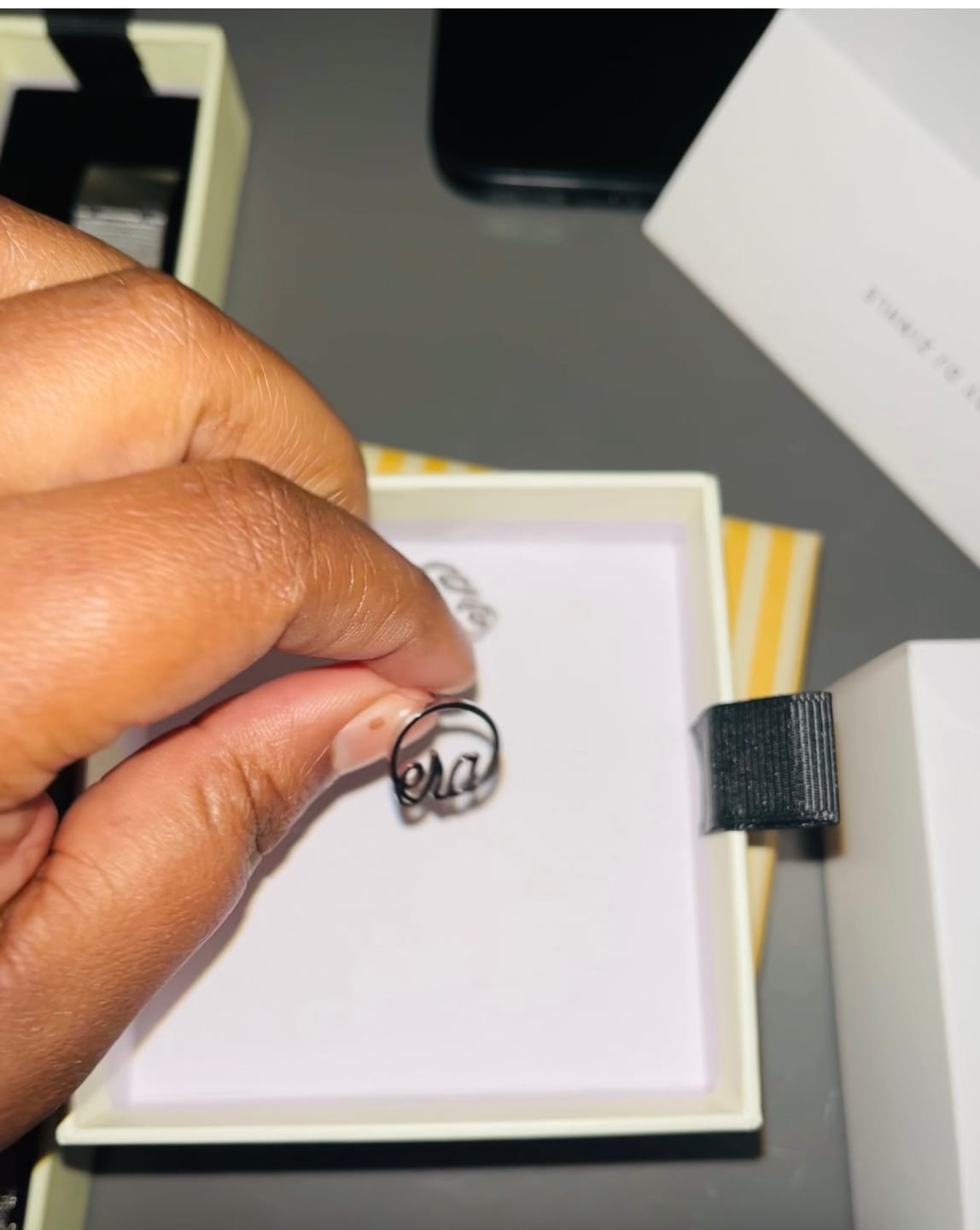 Customer photo review of Silver Era Logo Studs