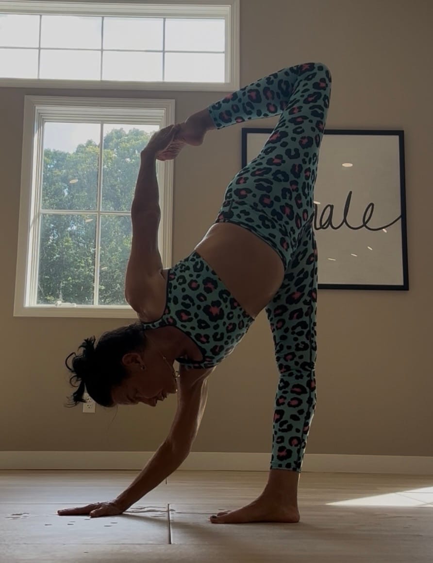 Customer photo review of Turquoise Leopard Print Sports Bra