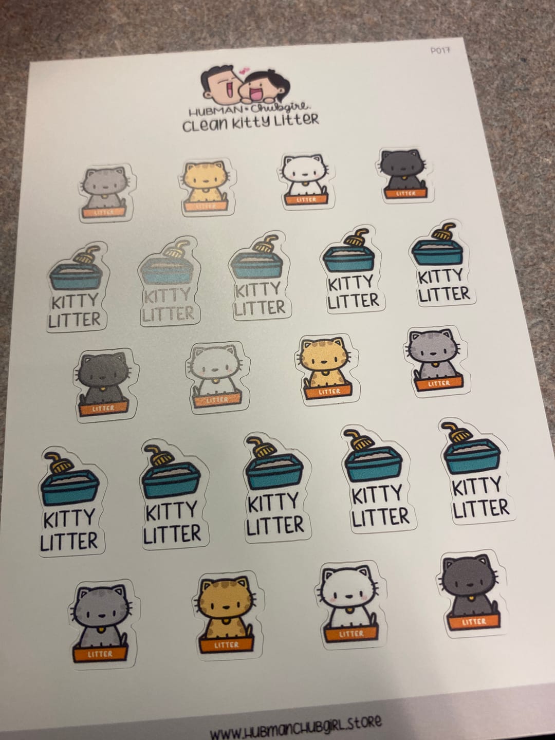 Customer photo review of Clean Kitty Litter Planner Stickers
