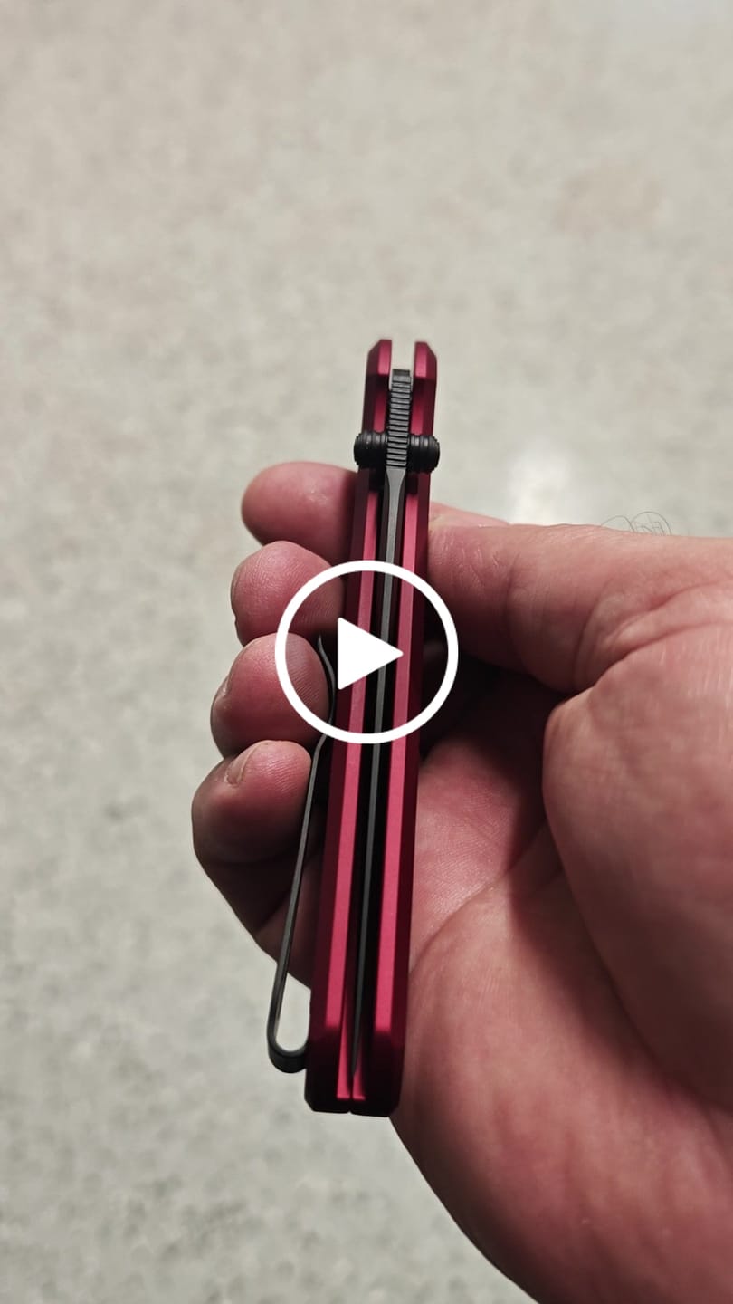 Customer video review of Pro-Tech Avalon - Red Knurled Aluminum, DLC CPM-MagnaCut, Thumb Stud - Made in USA (PN1103-Red)