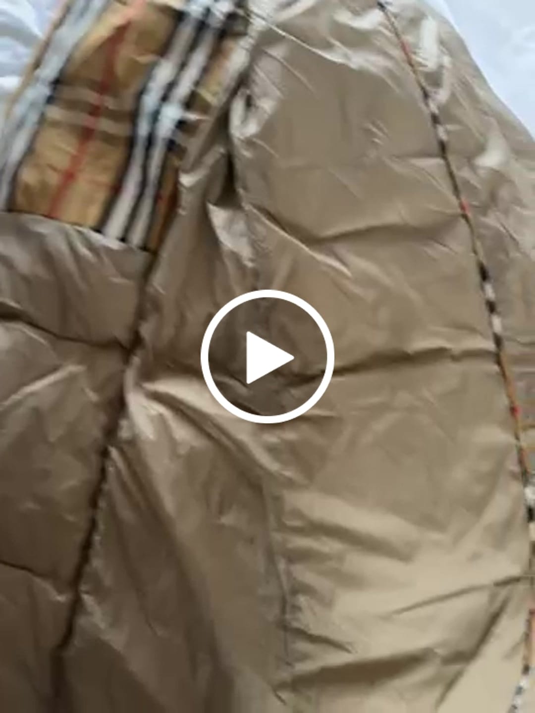 Customer video review of Burberry 25 Long Coat Beige Down Nylon