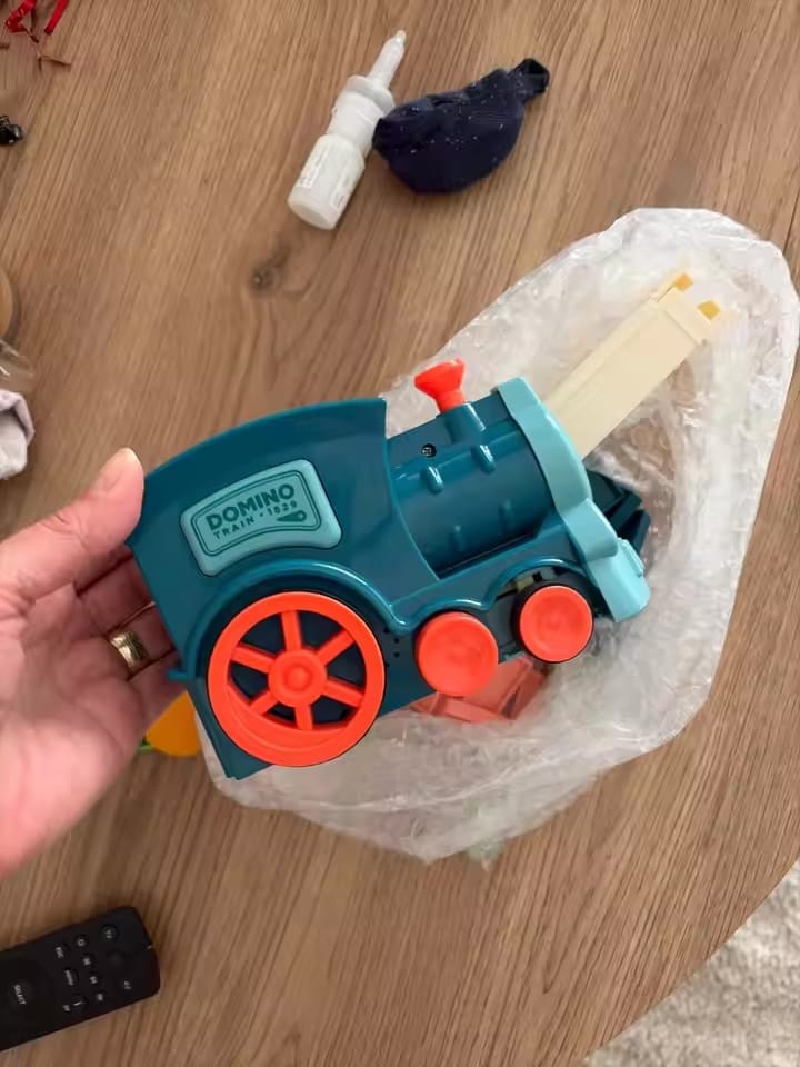 Customer photo review of Domino Express™ – Automatic Domino-Laying Train Set