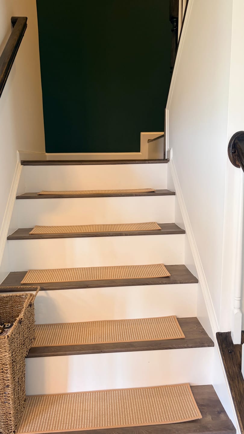 Customer photo review of Jute Non-Slip Stair Treads - Beige/White