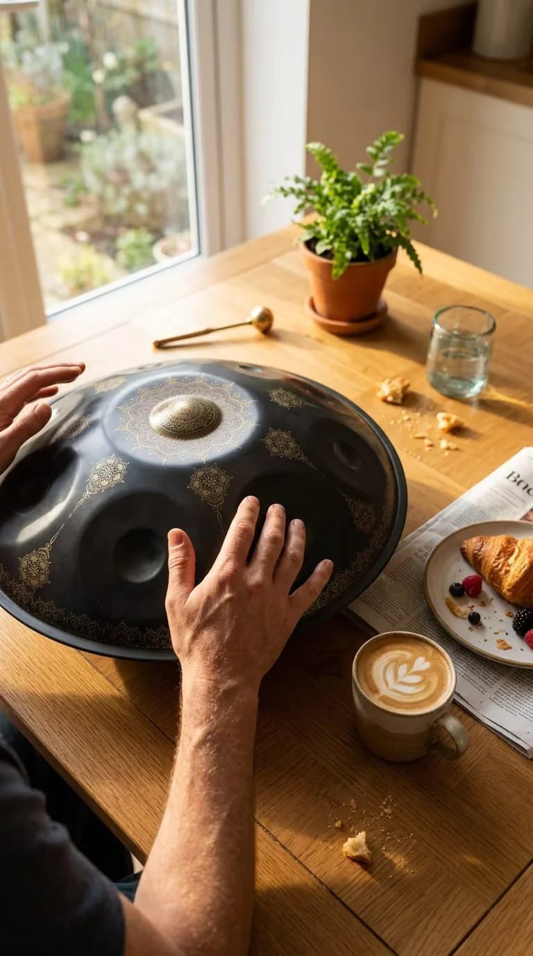 Customer photo review of Cosmos Handpan Midnight Mandarins - 12 Notes D Minor Gift Set
