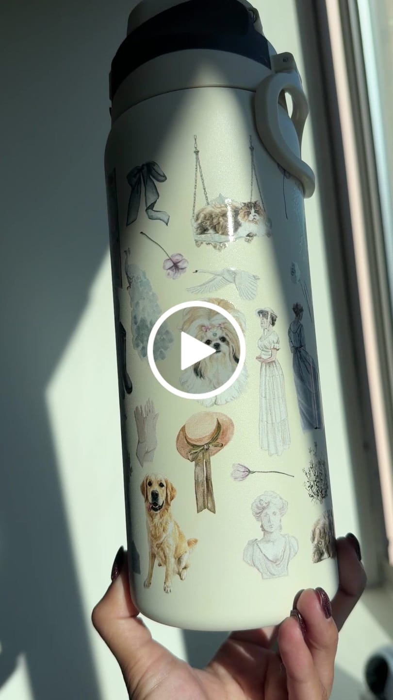 Customer video review of Custom Pet Portrait Water Bottle