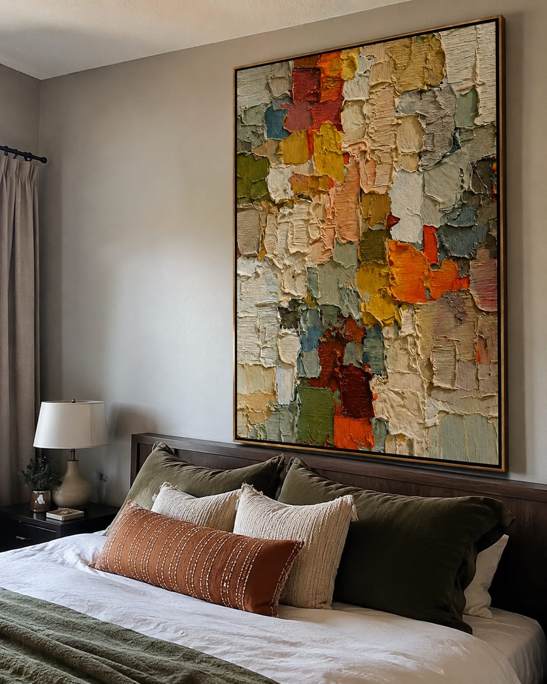 Customer photo review of Mosaic Rhythm-Color Block Textured Abstract Painting