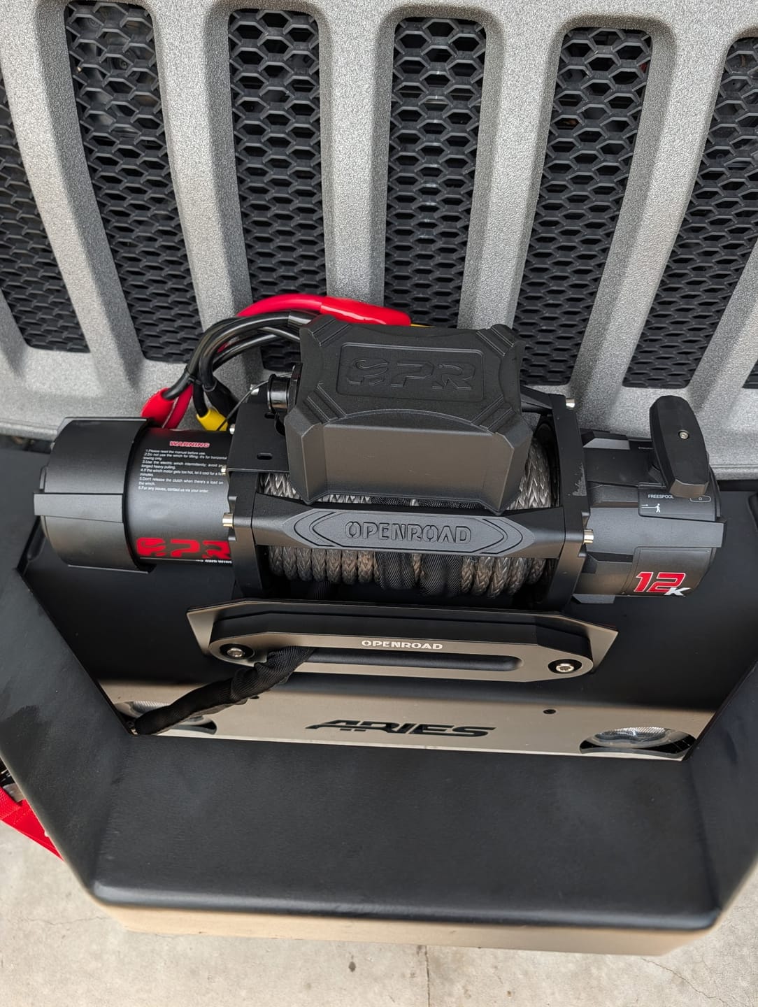 Customer photo review of OPENROAD 12,000lbs Electric Winch with Synthetic Rope-Panther Series 3S