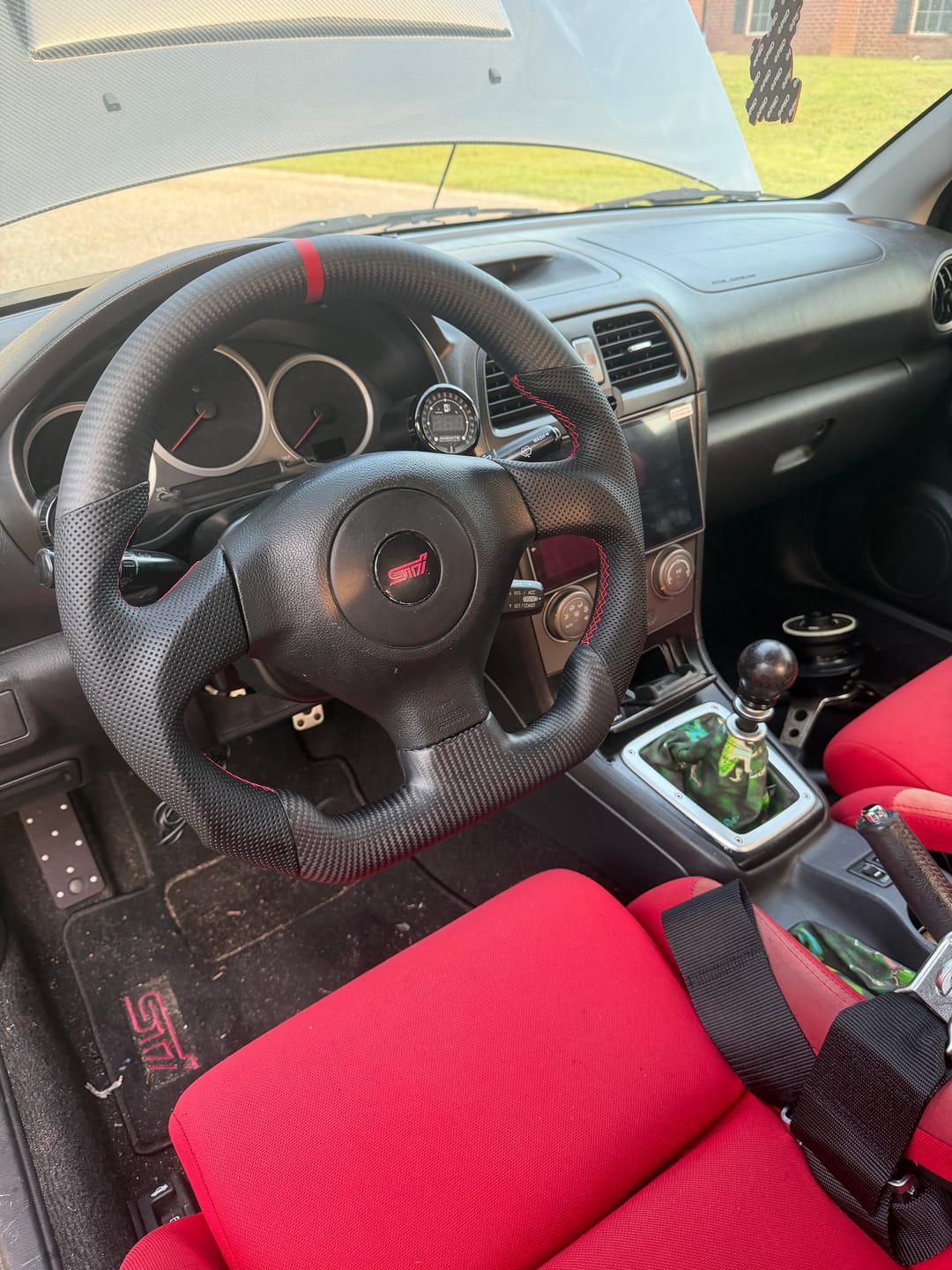 Customer photo review of 2005-07 Subaru WRX STI Carbon Fiber Steering Wheel