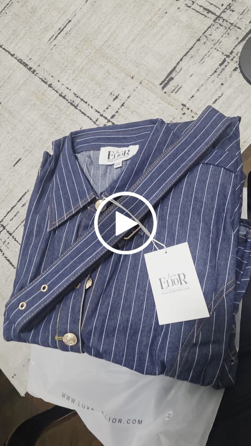 Customer video review of Grace Denim Pinstripe Dress
