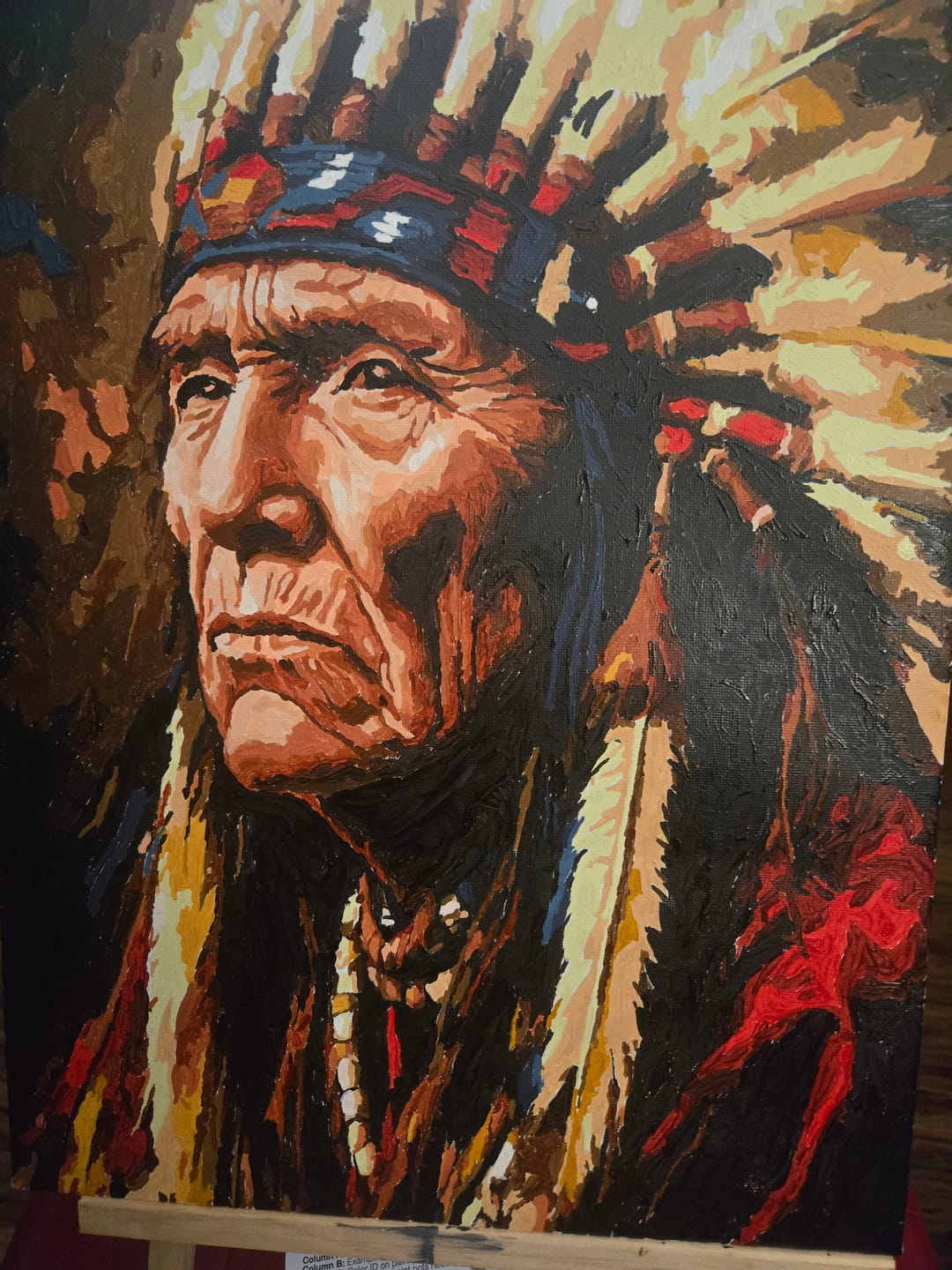 Customer photo review of Elder Chief, Feather Headdress (Paint by Numbers)