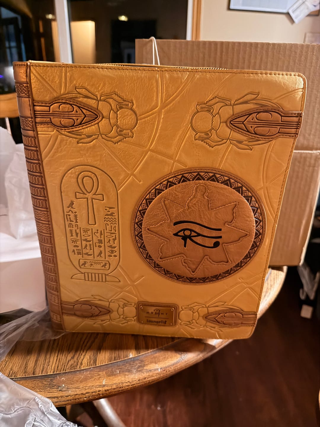 Customer photo review of Loungefly Universal The Mummy Book of the Living Mid-Size Backpack