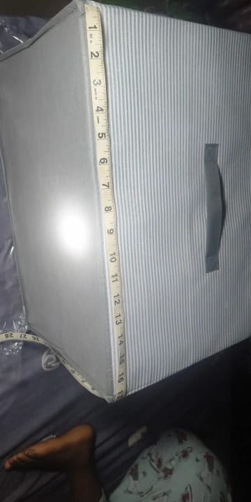 Customer photo review of Foldable Lockable Storage Box for Clothes, Blankets, and Toys