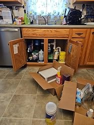 Customer photo review of 2-Tier Under Sink Organizer — Pull-Out Cabinet Drawer for Kitchen, 10.7"W Black Steel
