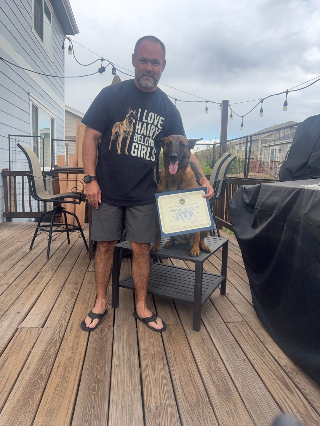 Customer photo review of Hairy Belgian Malinois Premium Tee