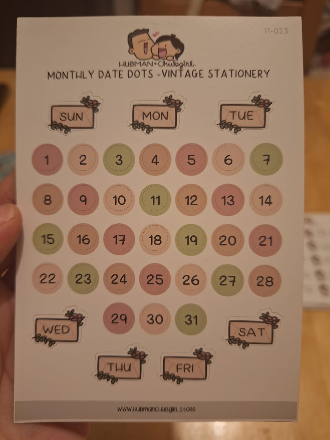 Customer photo review of Monthly Set - Vintage Stationery Planner Stickers
