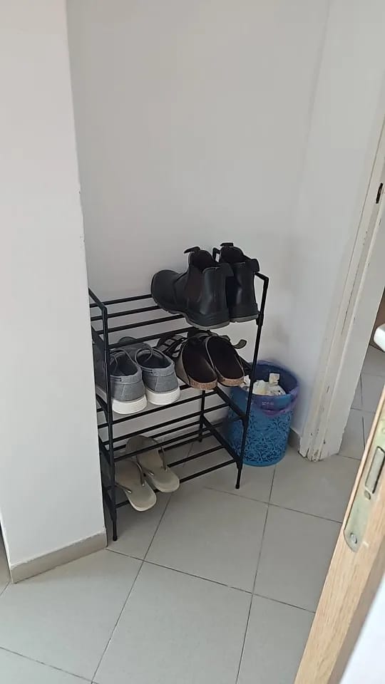 Customer photo review of Adjustable Multi-Tier Metal Shoe Rack for Entryway Storage
