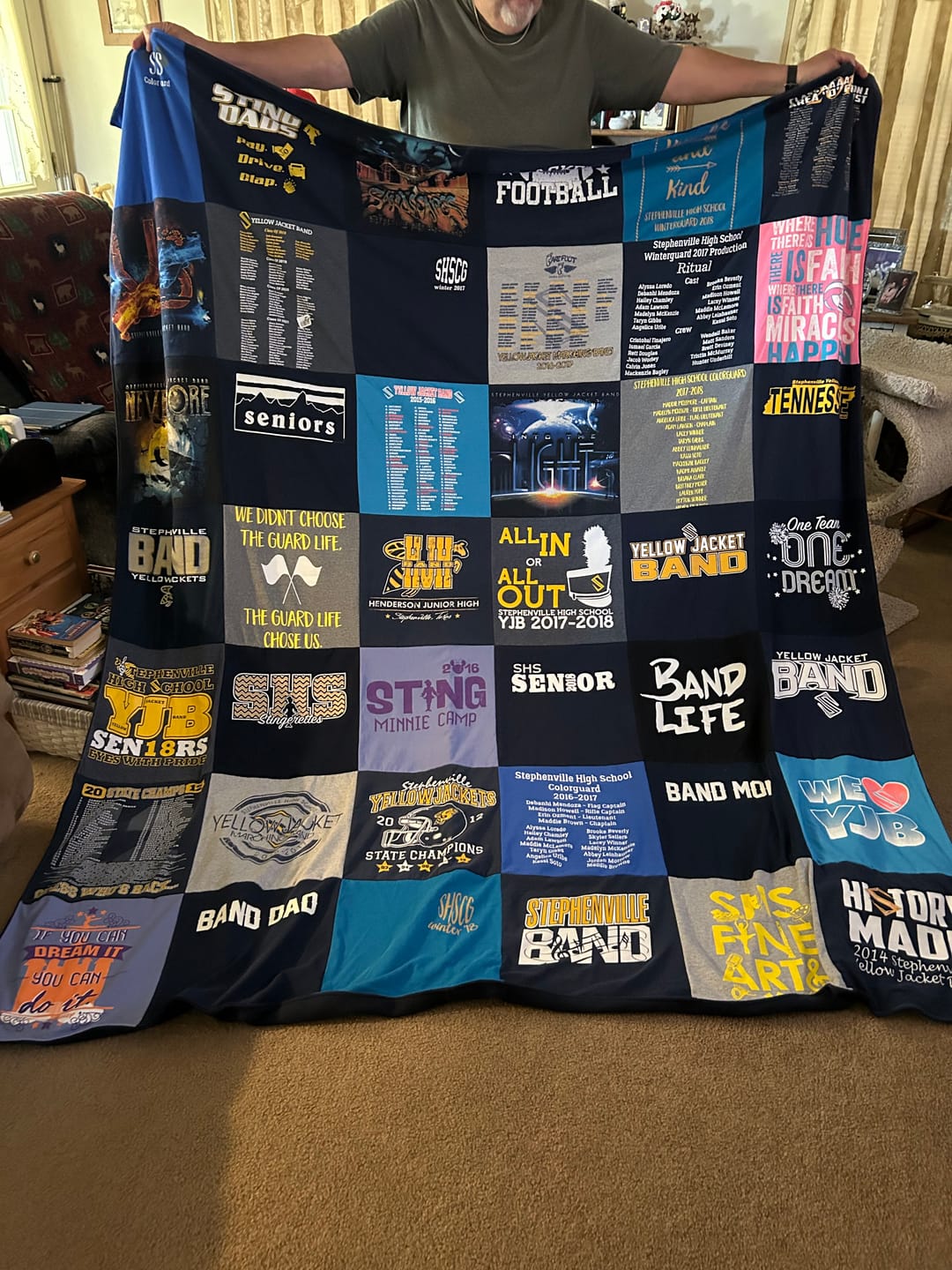 Customer photo review of Quilts for Large and XL T-Shirts
