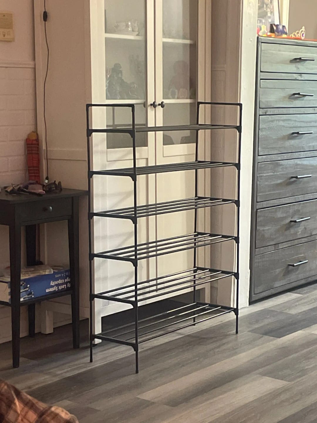 Customer photo review of Adjustable Multi-Tier Metal Shoe Rack for Entryway Storage