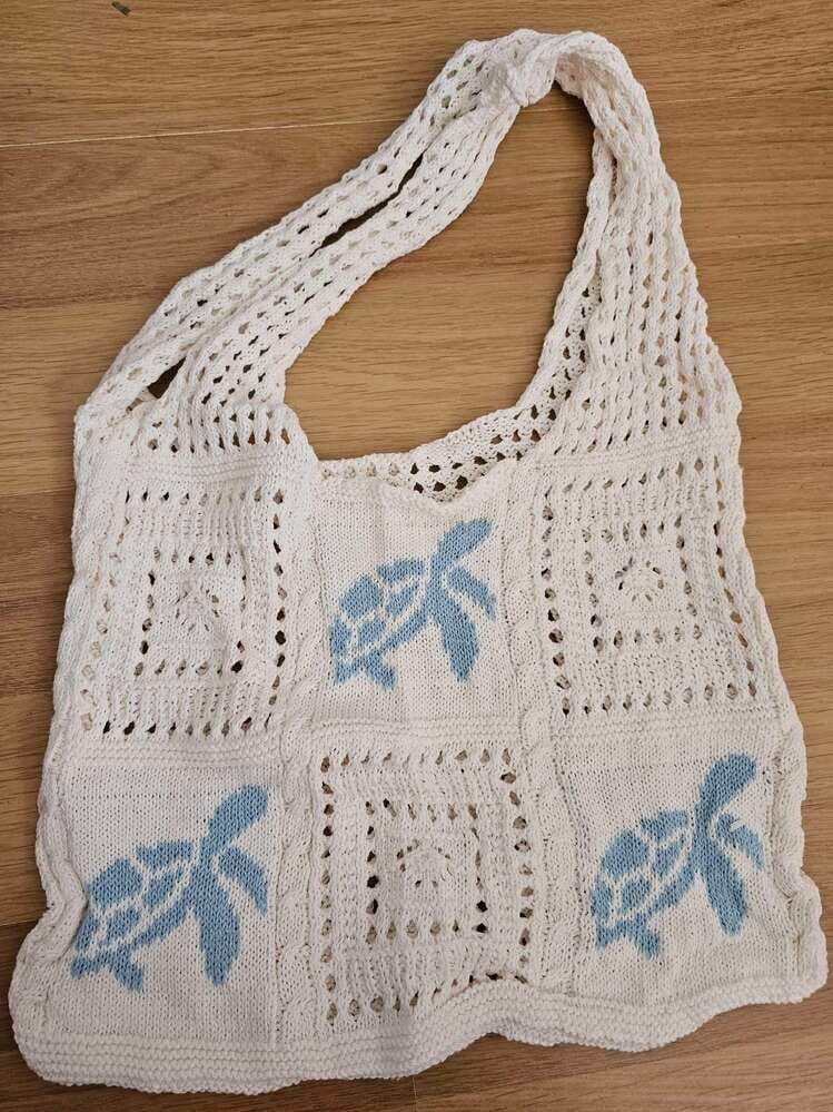 Customer photo review of Crochet Motif Shoulder Tote Bag