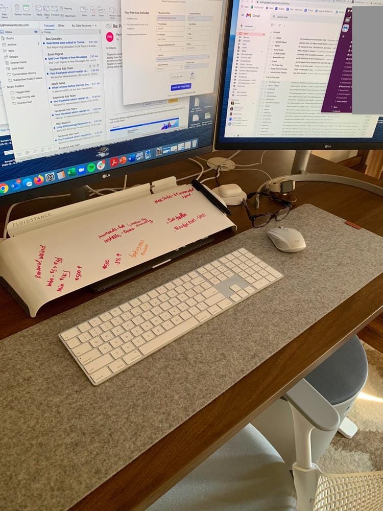 Customer photo review of Slope™ Desk Whiteboard