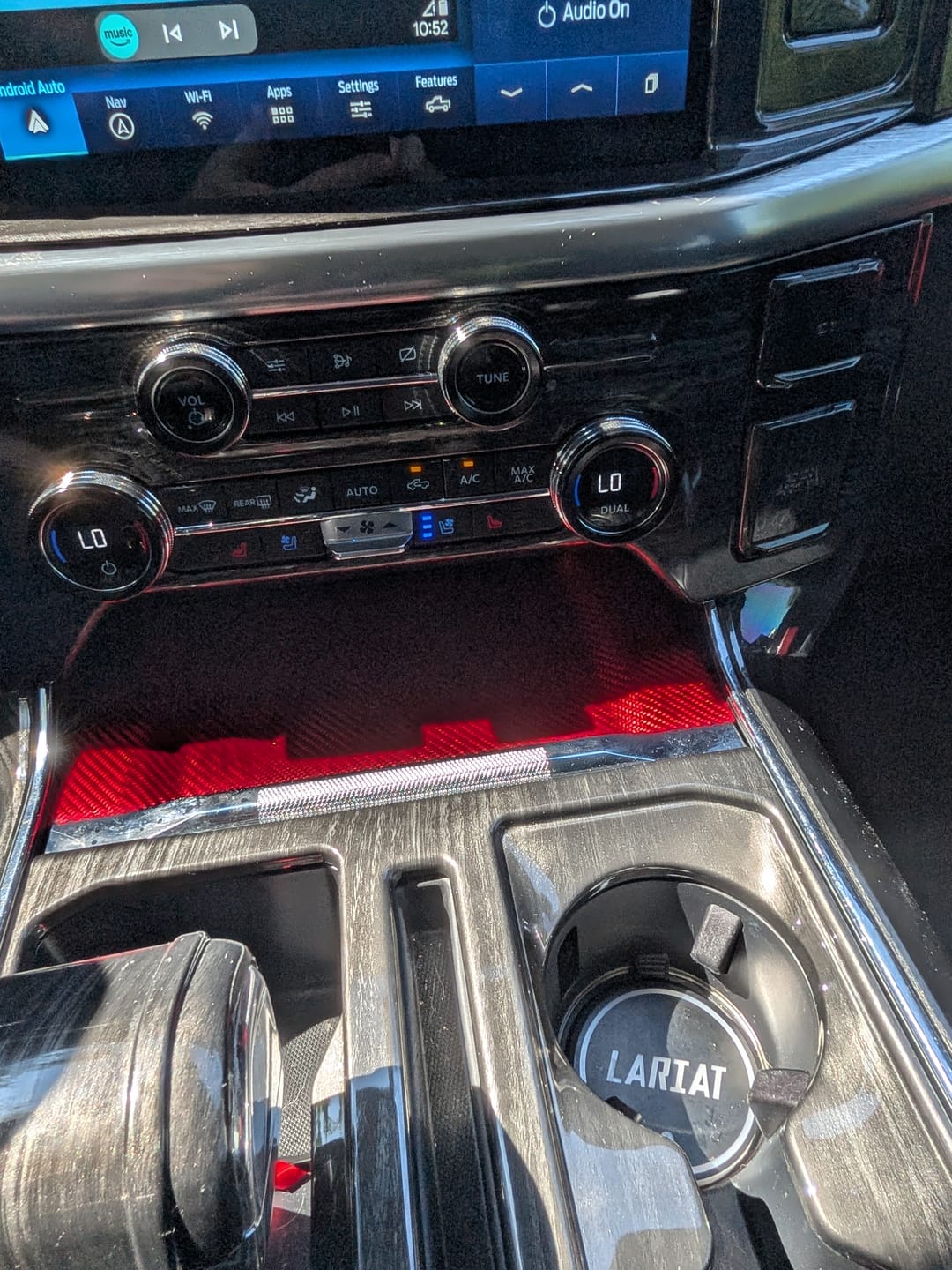 Customer photo review of Real Carbon Fiber Wireless Charger & Coin Tray Cover for 2021+ Ford F-150